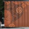 Ambesonne Earth Tones Shower Curtain, Composition Floral Intricacy Folk Details, Cloth Fabric Bathroom Decor Set with Hooks, 69" W x 70" L, Brown Orange Peach view 3