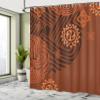 Ambesonne Earth Tones Shower Curtain, Composition Floral Intricacy Folk Details, Cloth Fabric Bathroom Decor Set with Hooks, 69" W x 70" L, Brown Orange Peach view 4