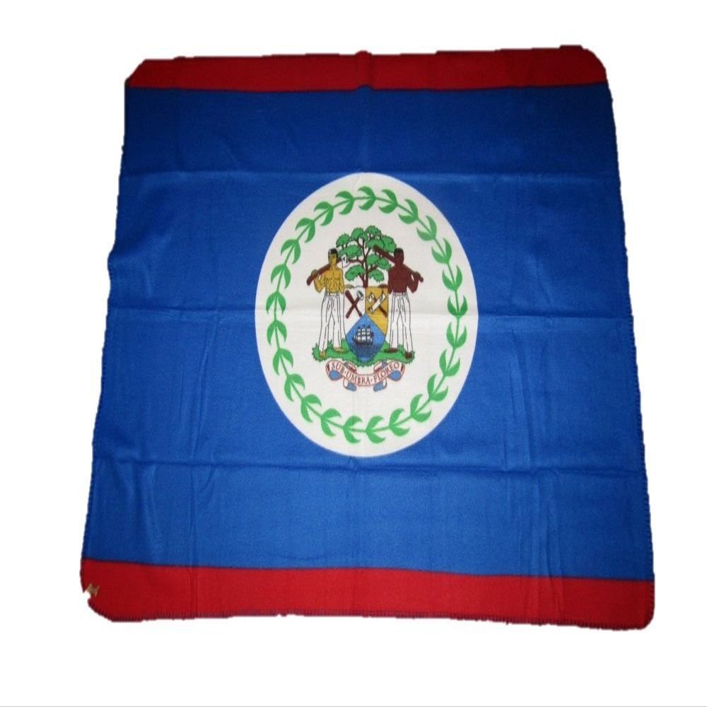 mws Belize Flag 50x60 inch Polar Fleece Blanket Throw Brand
