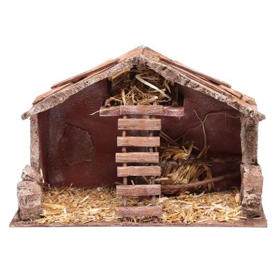 Holyart Nativity Scene Stable with Ladder 20x30x15 cm