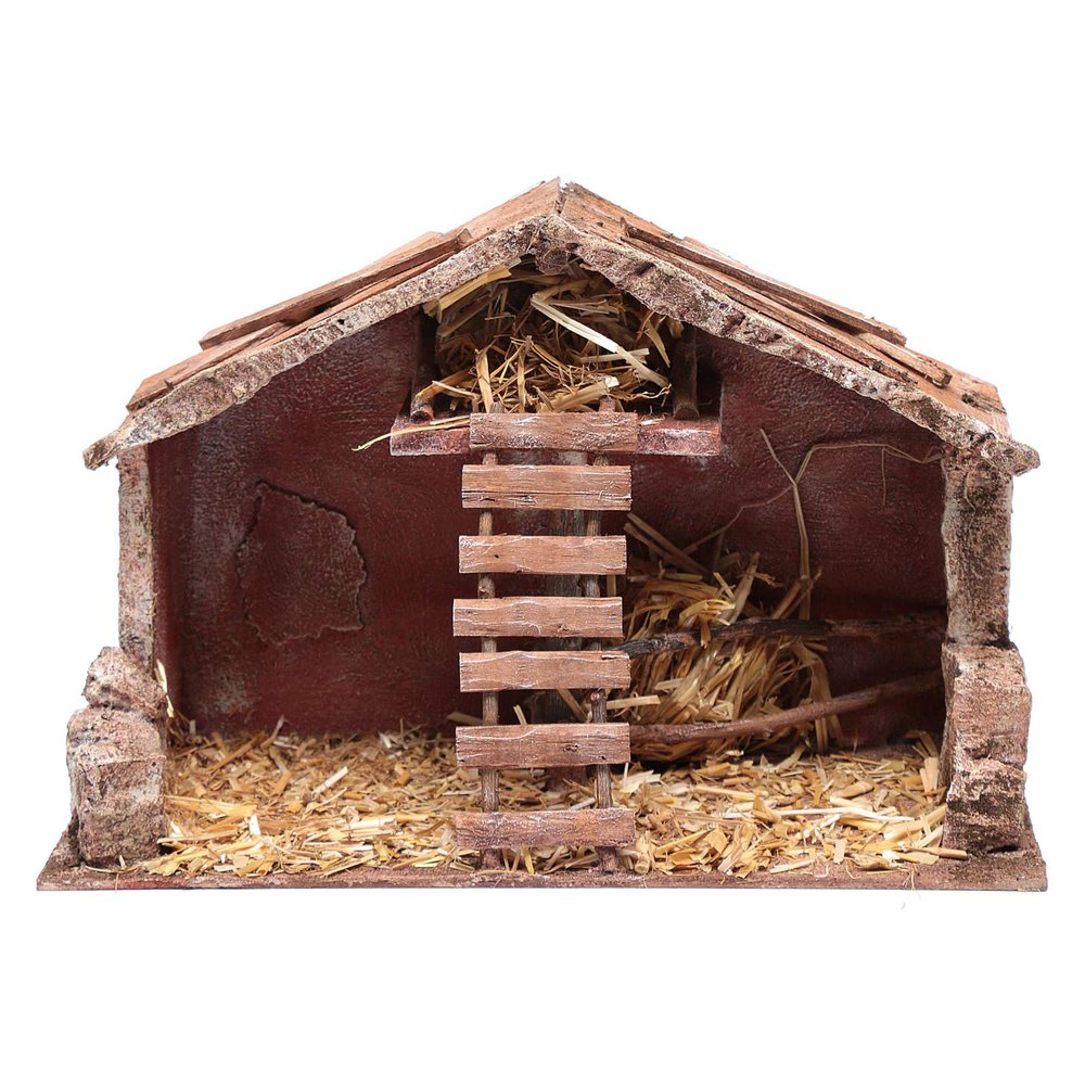 Holyart Nativity Scene Stable with Ladder 20x30x15 cm
