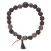 Holyart Elastic Bracelet with Lava Stone Grains and Green Jade view 2