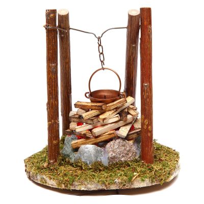 Wood and Stone Bonfire Nativity Scene Accessory 10x10x10 cm