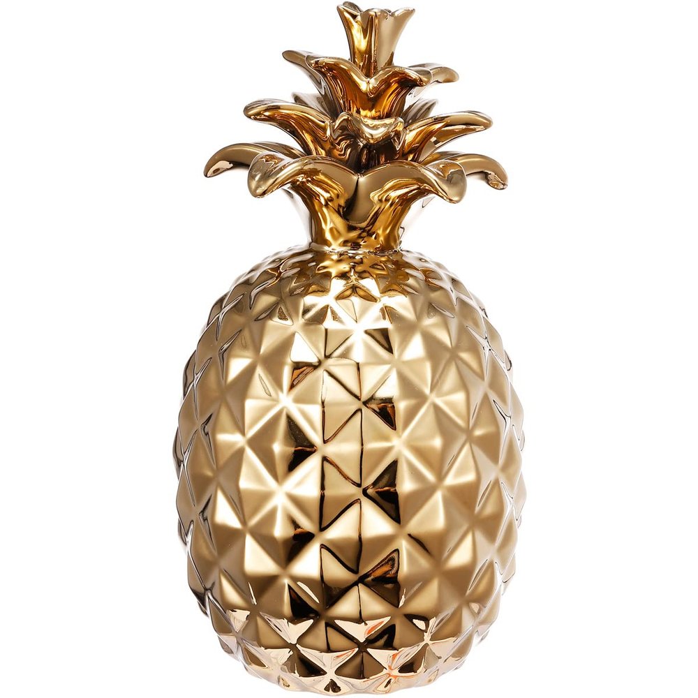 7" Pineapple Accent, Gold Gold/Modern Chic