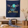 Ambesonne Book Tapestry, World Belongs to Those Who Read Inspirational Words Print on Dark Blue Background, Wall Hanging for Bedroom Living Room Dorm Decor, 60" X 80", Navy Blue view 1