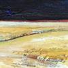 Abstract Landscape Painting Yellow Gray Art CROSSROADS II 48x36 by BenWill view 2