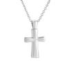 Oinsi Cross Memorial Locket Necklace For Men Keepsake Cremation Urn Jewelry - Included Box&Fill Kits (Silver Tone) view 1