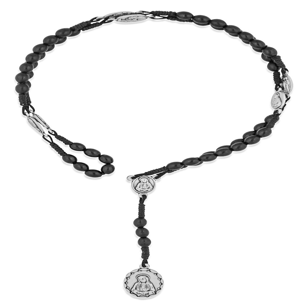 Venerare Traditional Catholic Seven Sorrows Rosary (Black w/Cord)