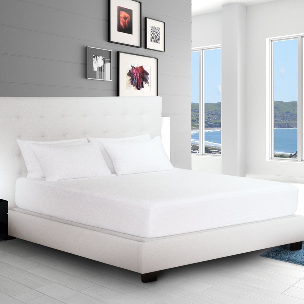 Bare Home Queen Mattress Protector + 2 Pillow Protectors Bundle - Premium -100% Waterproof - Vinyl Free - 10 Year Warranty
