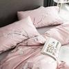Eikei Japanese Oriental Style Cherry Red Blossom Floral Branches Print Duvet Quilt Cover 300tc Cotton Bedding 3 Piece Set (Rose Dust, King) view 1