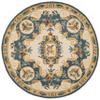 SAFAVIEH Micro-Loop Collection Area Rug - 5' Round, Cream & Blue, Handmade Wool, Ideal for High Traffic Areas in Living Room, Bedroom (MLP601A) view 3