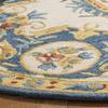 SAFAVIEH Micro-Loop Collection Area Rug - 5' Round, Cream & Blue, Handmade Wool, Ideal for High Traffic Areas in Living Room, Bedroom (MLP601A) view 4