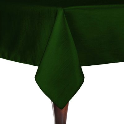 Ultimate Textile -10 Pack- Reversible Shantung Satin - Majestic 54 x 96-Inch Rectangular Tablecloth, Hunter Green