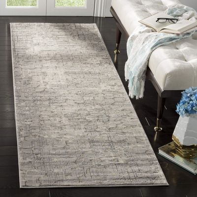 SAFAVIEH Meadow Collection 2'7" x 8' Grey MDW171F Modern Abstract Runner Rug
