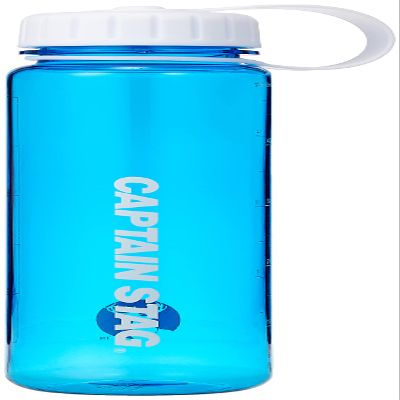 Captain Stag UE-3381 Water Bottle, Sports Bottle, 16.9 fl oz (500 ml), Direct Drinking, Rice Marking, 3.3 Cups, Blue