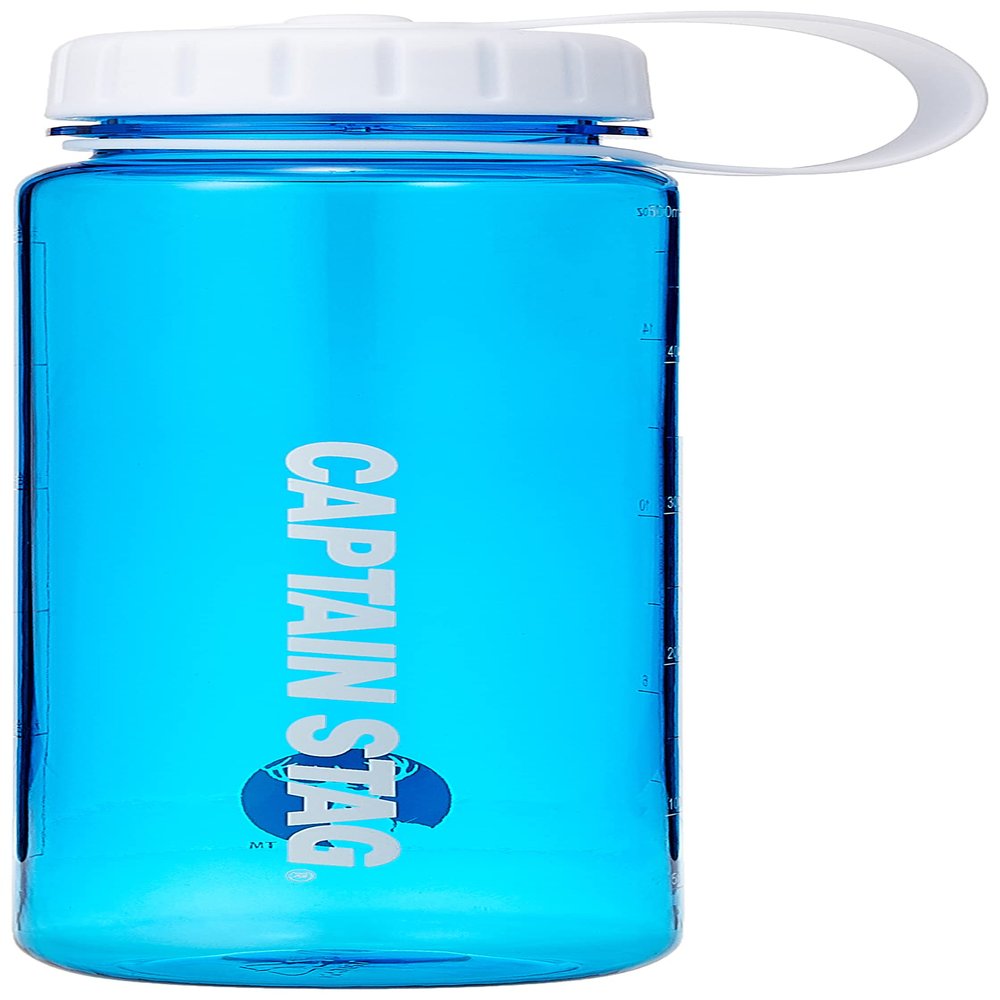 Captain Stag UE-3381 Water Bottle, Sports Bottle, 16.9 fl oz (500 ml), Direct Drinking, Rice Marking, 3.3 Cups, Blue
