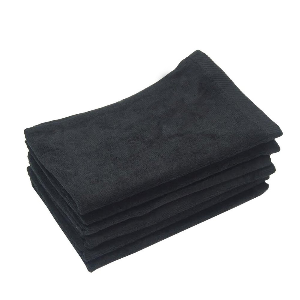 Eco Online Market Velour Hand Towels, Hand Towels in Bulk (6, Black)