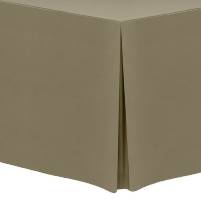 Ultimate Textile 6 ft. Fitted Polyester Tablecloth - Fits 24 x 72-Inch Banquet and Folding Rectangular Tables - 36" H, Cafe Khaki