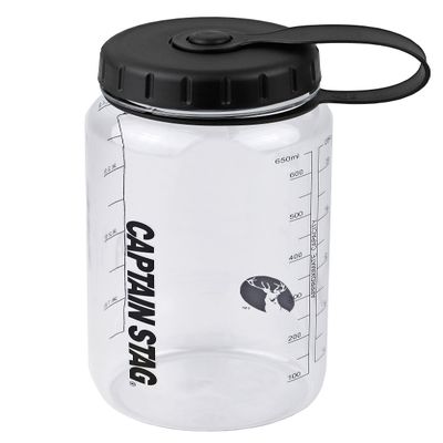 Captain Stag UE-3389 Water Bottle, Sports Bottle, 22.0 fl oz (650 ml), Direct Drinking, Rice Marking, 4.5 Cups, Black