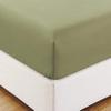 100% Egyptian Cotton Fitted Sheet 800 Thread Count Solid 1 Piece (Bottom Sheet Only) Twin XL Size Sateen Weave 20 inch Deep Pocket Sage Color view 1