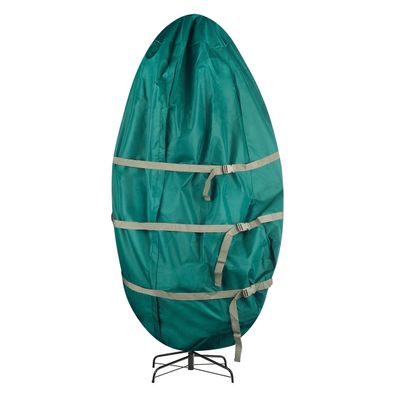 Upright Christmas Tree Storage Bag - Canvas Cover for 7.5-Foot Artificial Trees, Inflatables, and Christmas Decorations by Elf Stor (Green)