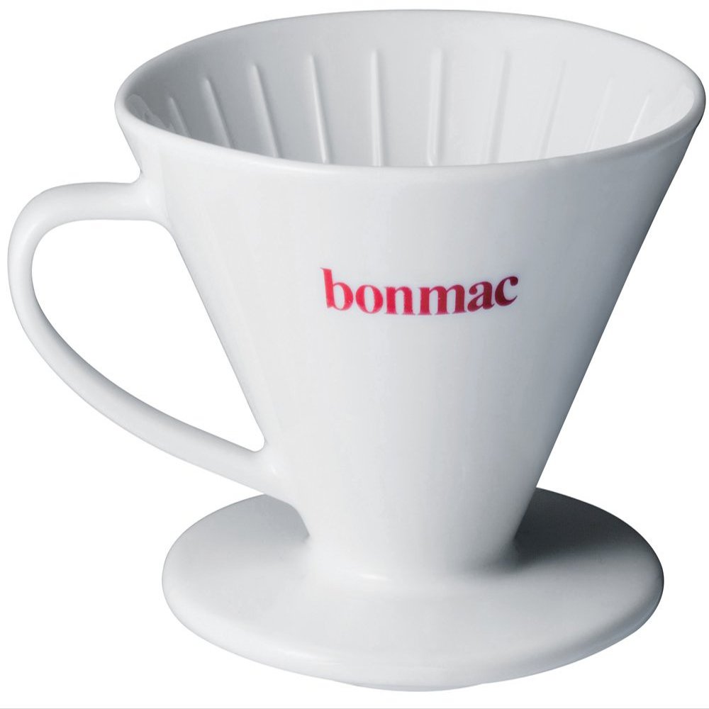 BONMAC VCD-2W #897182 Coffee Dripper Conical V-Shaped Porcelain Dripper for 1-4 Cups