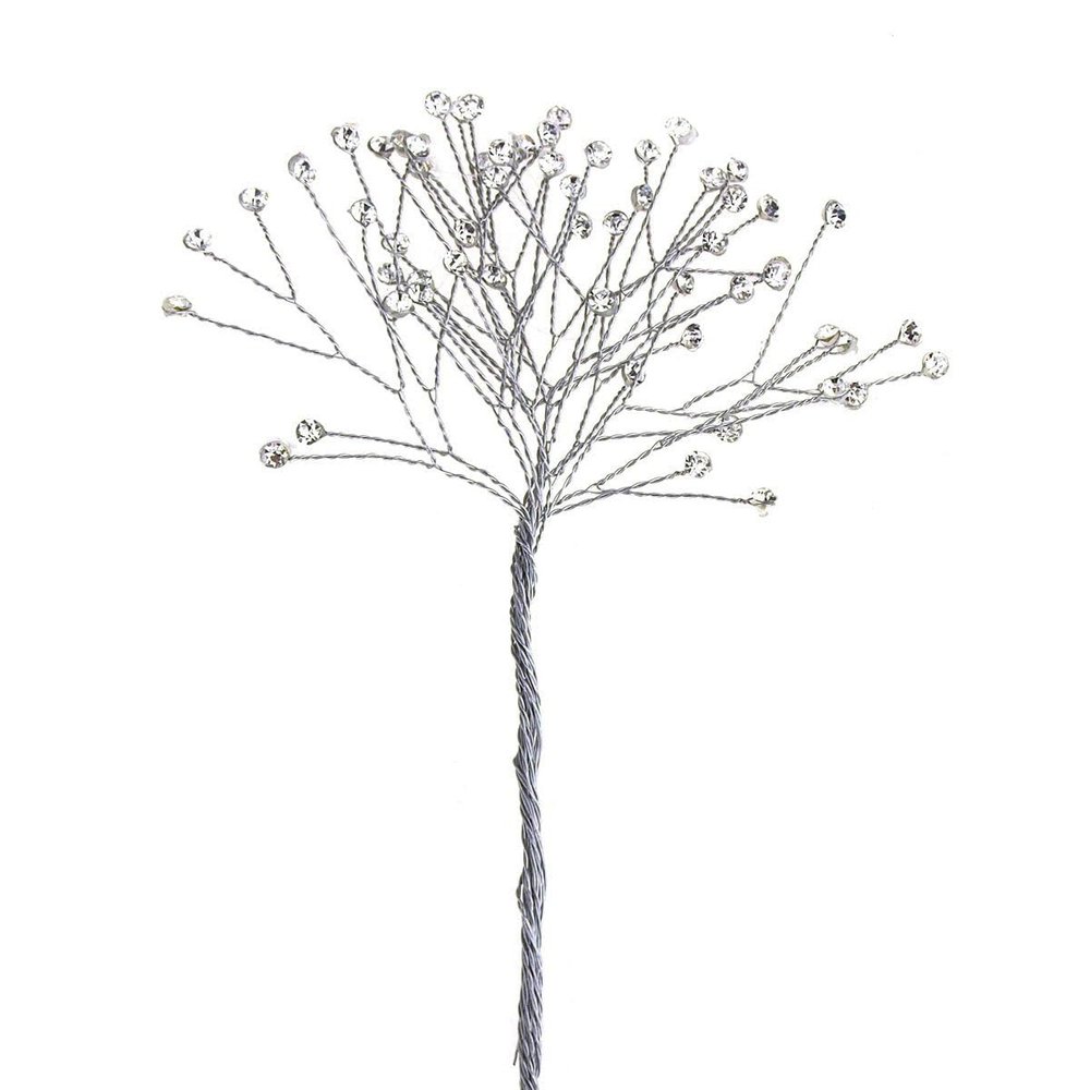 Homeford Crystal Rhinestone Spray Branch, 7-1/2-Inch, 12-Count (Clear)