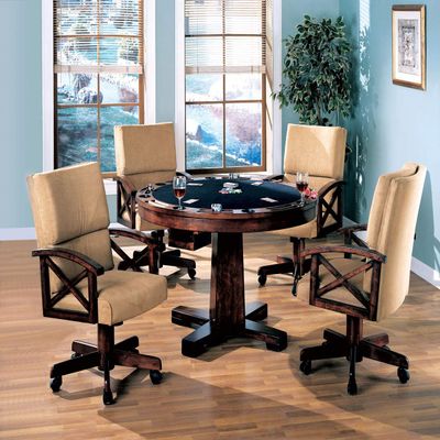 3-in-1 Recreational Dining Room Table (BLACK & OAK)