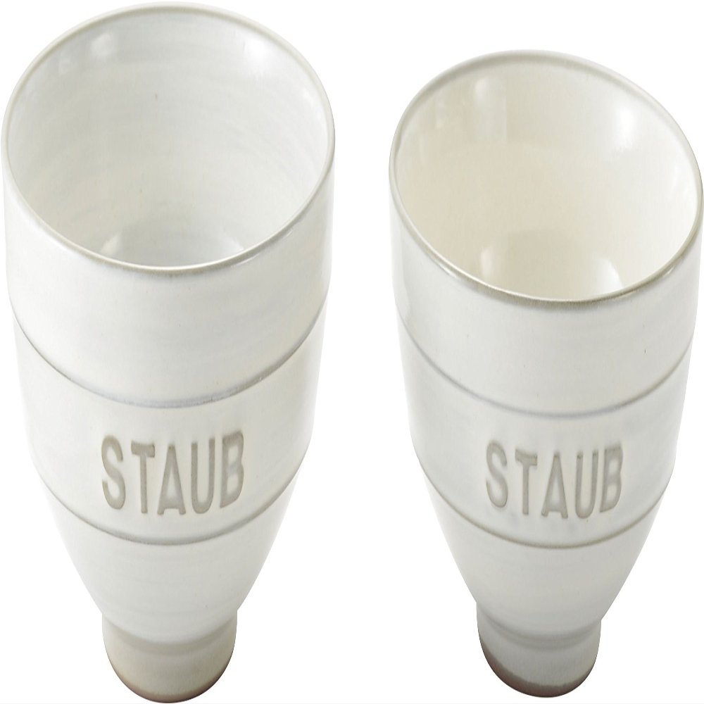 Staub Le Chawan 40508-542 Le Chawan Meoto Set, White, M/L, Made in Japan, Ceramic Rice Bowl Set