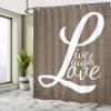 Ambesonne Live Laugh Love Shower Curtain, Words Live Laugh Love on Halftone Worn Out Style Background, Cloth Fabric Bathroom Decor Set with Hooks, 69" W x 70" L, Brown White Pale Brown view 4