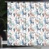 Ambesonne Llama Shower Curtain, Cartoon Style Hand Drawn South American Animals Alpacas and Llamas Design, Cloth Fabric Bathroom Decor Set with Hooks, 69" W x 75" L, Blush Blue view 3