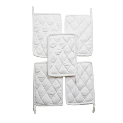 100% Cotton (Pack of 80) Pot Holder 7" x 7" Square, Solid White Color Everyday Quality Kitchen Cooking, Heat Resistance!! - Made by HM Covers
