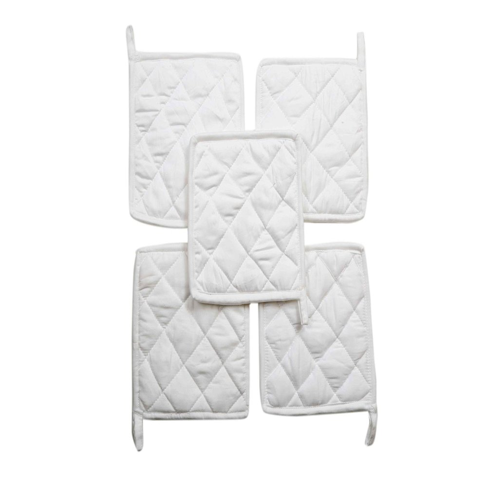 100% Cotton (Pack of 80) Pot Holder 7" x 7" Square, Solid White Color Everyday Quality Kitchen Cooking, Heat Resistance!! - Made by HM Covers