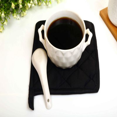 100% Cotton (Pack of 50) Pot Holder 7" x 7" Square, Solid Black Color Everyday Quality Kitchen Cooking, Heat Resistance!! - Made by HM Covers