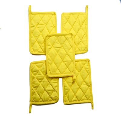 100% Cotton (Pack of 100) Pot Holder 7" x 7" Square, Solid Gold Color Everyday Quality Kitchen Cooking, Heat Resistance!! - Made by HM Covers