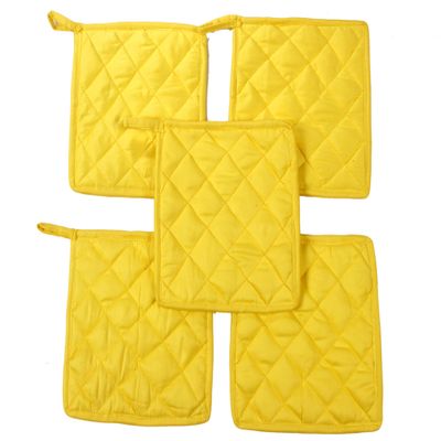 100% Cotton (Pack of 90) Pot Holder 7" x 7" Square, Solid Gold Color Everyday Quality Kitchen Cooking, Heat Resistance!! - Made by HM Covers