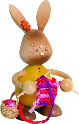 Kuhnert Snubby Bunny with Knitting - 12 cm / 4.7 inch