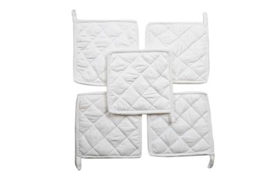 100% Cotton (Pack of 70) Pot Holder 7" x 7" Square, Solid White Color Everyday Quality Kitchen Cooking, Heat Resistance!! - Made by HM Covers