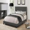 Coaster Home Furnishings - Boyd - Wood - Upholstered Panel Bed with Chrome Nailhead Trim, Open Frame and Transitional Design - Bedroom - Queen Size - Charcoal - 350061Q view 2