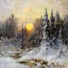 Tile Mural Landscape Winter Forest fir Tree by Julius Sergius von Klever Kitchen Bathroom Shower Wall Backsplash Splashback 5x3 4.25" Ceramic, Glossy view 1