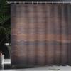 Ambesonne Chocolate Shower Curtain, Aged Weathered Dark Timber Oak Wooden Planks Floor Image Country Life Carpentry, Cloth Fabric Bathroom Decor Set with Hooks, 69" W x 70" L, Dark Brown view 3