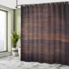 Ambesonne Chocolate Shower Curtain, Aged Weathered Dark Timber Oak Wooden Planks Floor Image Country Life Carpentry, Cloth Fabric Bathroom Decor Set with Hooks, 69" W x 70" L, Dark Brown view 4
