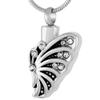 Oinsi Pet Memorial Jewelry Crystal Butterfly Cremation Urn Necklace for Ashes with Fill Kits (Silver Tone) view 1