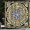 Ambesonne Greek Shower Curtain, Classical Pattern with Intricate Design Spiral Waves Frame and Maze, Cloth Fabric Bathroom Decor Set with Hooks, 69" W x 75" L, Pale Yellow White and Black view 3