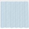 Ambesonne Greek Themed Shower Curtain, Geometrical Maze Pattern Design Hellenistic Origins in Pastel Tones, Cloth Fabric Bathroom Decor Set with Hooks, 69" W x 75" L, Blue and White view 2