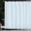 Ambesonne Greek Themed Shower Curtain, Geometrical Maze Pattern Design Hellenistic Origins in Pastel Tones, Cloth Fabric Bathroom Decor Set with Hooks, 69" W x 75" L, Blue and White view 3