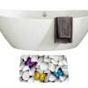 Amagical 3 Piece Toilet Seat Cover and Rug Set Bathroom Contour Mat + Lid Toilet Cover + Bath Mat Colorful Butterflies on The Stone view 3