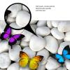 Amagical 3 Piece Toilet Seat Cover and Rug Set Bathroom Contour Mat + Lid Toilet Cover + Bath Mat Colorful Butterflies on The Stone view 4