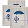 SWEDEdishcloths Swedish Dishcloth Set of 3 Each Swedish Dishcloths Bluebird in Rain Design | Eco Friendly Cleaning Absorbent Cloth Eco Friendly Cleaning Wipes view 1