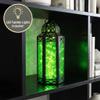 10.5 Green Glass Metal Moroccan Decorative Candle Lantern with LED Twinkle Fairy Lights & Remote Table Centerpieces, Indoor Home Decor, Outdoor Patio & Porch, Medium view 2